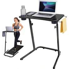 Treadmill Desk – Adjustable Desk For Walking Pad, Stable & Heavy-Duty Height 30"-47", Portable Walking Pad Desk Table Stand For Home Office & Work With Installation Guide (Black) - Black - View 1