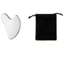 Stainless Steel Heart-Shaped Gua Sha Board, Suitable For Facial Massage, Portable Muscle Relaxation Massage Board, Stainless Steel Facial Gua Sha Board, Facial Massage Tool, Smooth Metal Gua Sha Board, Suitable For Face And Body, Reduce Swelling, Gua Sha Massage Tool, Heart-Shaped Design, Stainless Steel Facial Gua Sha Board, For Facial Metal Gua Sha, Tightening Skin, Full Body, Eye And Neck Massager - Multicolor - View 10