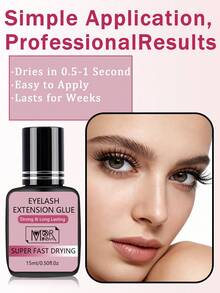 15ml Gel Suave 0,5-1 Segundo Super Cluster Cola para Cílios, Gel Pessoal para Cílios, Duradouro e Inodoro, Gel À Prova d'Água para Extensão de Cílios - Dura 7-8 Semanas, Fórmula Inodora, Não Irritante e Hipoalergênica - Ideal para Uso Doméstico, Gel para Cílios de Secagem Rápida e Forte, Gel para Cílios DIY Duradouro - Preto - Visão 3