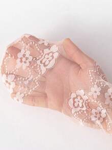 蕾丝袜 女士樱花镂空花卉透明袜 春夏薄款防滑低帮船袜 - 彩色 - 查看 4