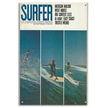 1pc Vintage Surfer Magazine Metal Tin Sign - Retro Surfing Wall Art With Malibu Beach Scene, Hawaii & West Indies Surf Competitions, Durable Dust-Proof Metal, Nostalgic Surf Decor For Home, Cafe, Bar, For Man Cave, Surf Enthusiast Gift - 金屬噴漆 - 查看 1