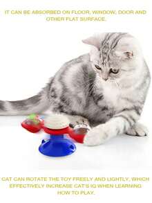 1. 猫咪逗弄旋转风车，猫咪磨牙玩耍旋转轮，吸盘式旋转自慰风车，猫咪逗弄玩具抓挠器 - 彩色 - 查看 7