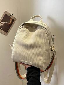 Casual Minimalist Backpack Design Cute Crossbody Bag, Korean Style - Beige - View 9