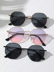 1-5pairs Women Metal Geometric Delicate New Elegant Living Fashion Glasses Combination For Driving Outdoor Casual Activities Tropical Beach Vacay Street-Photography Musical Festival Accessories - Multicolor - View 8