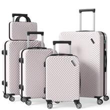 YSTYLE 5-Piece Suitcase (12/18/20/24/28 Inches), The Perfect Travel Companion! Scratch-Resistant, Beautiful, And Elegant. Lightweight And Easy To Carry With Swivel Wheels.