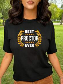 Bester Proctor aller Zeiten mit Fünf-Sterne-Namen Proctor T-Shirt Damen T-Shirt Grafik-T-Shirts Crop Tops Outfits Tops T-Shirt UR4D - Schwarz - Übersicht 1