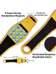 这款磁性腕带工具配备超强磁铁、磁性螺丝夹和腕托，可用于固定螺丝、钉子和钻头。独特的腕托设计使其成为送给爸爸、男朋友、工匠和电工的实用工具礼物。 - 彩色 - 查看 6