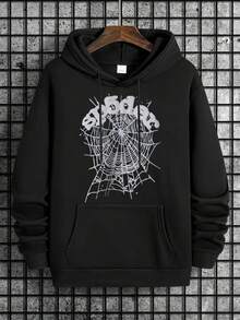 EW Hip Hop Spider Hoodies Set Y2k Hoodie ,Tracksuit Pullover Sweatshirt And Trousers For Men Or Women Matching Hoodies For Couples Casual Unisex - màu đen - Xem 1