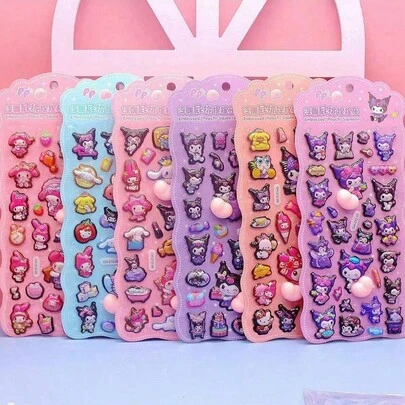 可爱3D卡通贴纸，创意儿童手机贴纸，防水材质，是女孩派对和聚会的完美装饰。颜色随机发货。