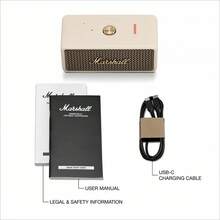Marshall Loa Bluetooth di động Emberton III, thời gian phát nhạc 32 giờ, Bluetooth 5.3, chống nước IP67, thiết kế nhạc Rock cổ điển, âm thanh nổi chất lượng cao với âm trầm sâu, trọng lượng nhẹ và dễ mang theo cho các chuyến đi ngoài trời và các buổi tụ họp. - Kem - Xem 10