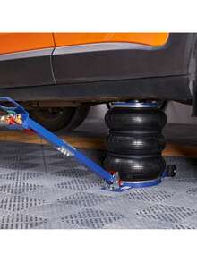 Air Jack  5 Ton 11000 Lbs Triple Bag Air Jack  Airbag Jack With Six Steel Pipes  Lift Up To 18.5 Inch 470 Mm  3-5 S Fast Lifting Pneumatic Jack  With Adjustable Handle For Car  Garage  Repair - 藍色 - 查看 1