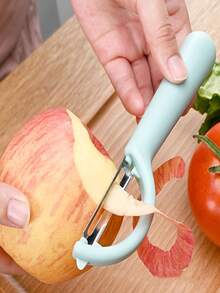 1pc Stainless Steel Apple Peeler, P-Shaped Potato Peeler, Vegetable & Fruit Multi-Function Peeler Kitchen Tool - Multicolor - View 2