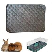 1 pieza/2 piezas Almohadilla lavable antideslizante absorbente y de secado rápido para orina de hámster y conejo, alfombrilla reutilizable para mascotas, adecuada para mascotas pequeñas en todas las estaciones - Gris - Ver 2