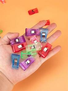 Color Fixed Axe Shaped Clip Positioning Plastic Sewing Clip Needlework Quilting Accessories Sewing Machine Plastic Cover Clip Axe Shaped Clip Plastic Small Clip Sewing Positioning Clip Quilting Clip Suitable For Office, Sewing, Bedroom, Sewing Machine Accessories - Multicolor - View 6