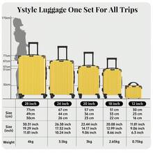 YSTYLE Suitcase Available In Various Colors Made Of PVC Material With Combination Lock And Silent Universal Wheels, Suitable For Storing Clothes For Business Trips, Boarding And Student Boarding. - Yellow - View 7