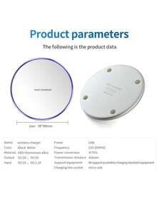 10W铝合金无线充电器，带呼吸灯，兼容支持无线充电的耳机、手机，X/11/12/13/14/15/16/17系列