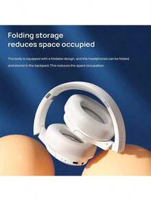 Lenovo Auriculares inalámbricos para juegos TH40: conectividad de modo dual (Bluetooth/con cable), latencia de 0,038 ms de nivel de deportes electrónicos, almohadillas para los oídos a base de proteínas que no dañan la piel, diseño plegable liviano y 50 horas de duración de batería. - Blanco-gris - Ver 3