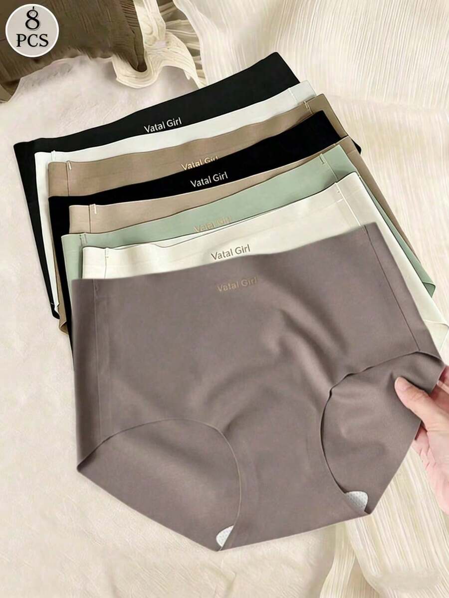 8条装女士无痕内裤 - 柔软透气，隐形尼龙混纺面料，四季皆宜 - 彩色 - 查看 1