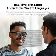 SENBONO New AI Photography Smart Glasses For Men, 2MP Camera, AI Voice, AI Photo Recognition, AI Translation, HD Photo/Video, Voice Assistant, Wireless Calling, Music Control; AI Photography Smart Glasses For Women, Compatible With Android, Ideal Gift For Birthday, Valentine's Day, Father's Day, Mother's Day - Black - View 6