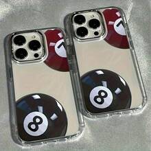 Black 8-Ball TPU Protective Case, Shockproof Mobile Phone Cover, Suitable For IPhone 17/17 Pro/17 Pro Max, 16/16 Plus/16 Pro/16 Pro Max, 15/15 Plus/15 Pro/15 Pro Max, 14/14 Plus/14 Pro/14 Pro Max, 13/13 Pro/13 Pro Max, 12/12 Pro/12 Pro Max, 11/11 Pro/11 Pro Max, Easter Gift Idea Protective Phone Cover Full Body Drop Protection, Models, Scratch-Resistant Transparent Shell  Leather-Pattern Phone Case For IPhone, Shockproof With Anti-Slip Grip - 1pc - 查看 4
