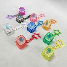 机械键盘按键减压玩具，PC材质按键捏合式钥匙扣，模拟打字ASMR声音玩具，办公/学生桌面减压玩具 - 彩色 - 查看 3