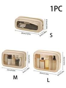 1 Túi đựng mỹ phẩm du lịch bằng PVC chống thấm nước, túi đựng mỹ phẩm trong suốt, dung tích lớn, túi đựng đồ dùng cá nhân di động dùng khi đi bơi ngoài trời, túi đựng mỹ phẩm du lịch đa chức năng, túi đựng đồ dùng cá nhân, túi sắp xếp hành lý, túi đựng đồ du lịch công tác chống thấm nước, túi đựng đồ trang điểm. - Nhiều màu - Xem 2
