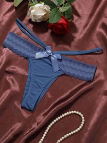 6pcs Plus Size Women Lace Patchwork Sexy Thong Panties, Shapewear Briefs - Multicolor - View 5