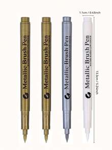 3-12 pezzi/set Pennarelli permanenti metallici, bianco/oro/argento, pennarelli a base di olio impermeabili per rocce, tazze, ceramiche, vetro, forniture per pittura fai-da-te