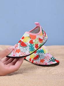 1 Pair Kids Outdoor Beach Anti-Slip Comfortable Breathable Cartoon Animal Cute Shoes, Suitable For Yoga, Training, Dance - Watermelon Pink - View 4