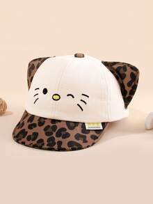 Kids Cute Leopard Print 3D Ear Design Hat - 1PC - View 2