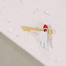 1pc 2025 Latest Trending Cross-Border Card Captor Sakura Necklace, Magical Girl Sakura's Bird Staff Keychain Pendant, Birthday Gift, Halloween Gift, Party Gift, Best Gift - Multicolor - View 4