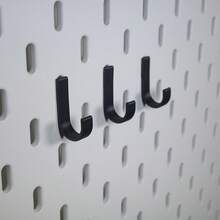 3 Packs Heavy-Duty 3D Printed Pegboard Hooks | Premium PET Material J-Hooks In Sleek Black & White | High-Weight Capacity Minimalist Wall Organizers For Tools, Utensils, & Small Items | Versatile Storage Solution For Workshop, Garage, Office Desk, Kitchen, Or Bedroom - Multicolor - View 6