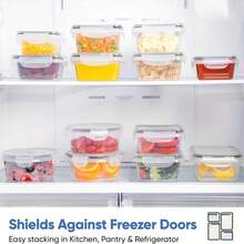 STABLO 48pcs/Set Food Storage Box Set, Fresh-Keeping Box, Easy To Fix Lid (24 Lids+24 Containers) - Sealed Plastic Container, Suitable For Pantry, Travel, Outdoor Picnic, Kitchen Tidying, Including Labels And Markings - 黑色 - 查看 8