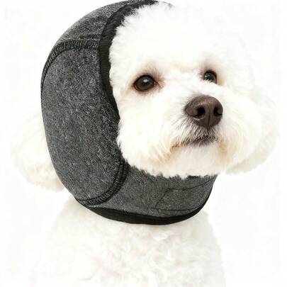 LilaBini 1 pieza Orejeras para perros - Protectores de oídos para mascotas que absorben los golpes y cancelan el ruido, de espuma de memoria suave y transpirable, ajuste cómodo y para cachorros y perros adultos, adecuado para tormentas, visitas al veterinario, natación y talla grande - Cubiertas para orejas de perro fáciles de usar y duraderas para razas pequeñas, medianas y grandes, ayudan a aliviar el estrés y la ansiedad, también para fuegos artificiales, viajes y ruido de obras, accesorios para orejas de perro (color predeterminado: gris)