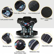 Tactical Pet Protection Harness, 5-Point Safety System, Shock Absorption & Night Vision, Universal Size Dog Vest - Multicolor - View 6