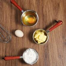 1pc Stainless Steel Mini Oil Pot, Household Milk Pot, Kitchen Oil Drizzling Tool, Oil Heating Pot - Silver - View 3