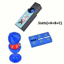 3 套，耐用塑料材质，魔术道具，派对道具，破损物品修复，红球变蓝球，小球消失，尺寸分别为 1.57 英寸 * 3.74 英寸、1.57 英寸 * 3.34 英寸、3.54 英寸 * 1.96 英寸，魔术表演，派对娱乐，趣味魔术，视觉错觉，高品质魔术道具，轻便道具，幻影球，消失效果，适合魔术爱好者和恶作剧者。 - 彩色 - 查看 6