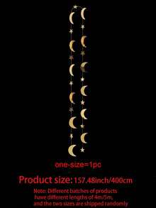 4pcs-Star & Moon Banner Flag Set, Ramadan Pendant, Gold Moon & Star Wreath, Ramadan Mubarak Decorations, Shiny Little Stars, Moon Theme Birthday Party Decor, Graduation Ceremony Decor, Starry Sky New Year Banner, Hanging Stars, Baby Shower, Eid Decoration, Bedroom Wall Sticker And Living Room Beautification - Gold - View 9