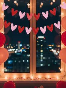1pc Heart-Shaped Latte Art, Happy Galentine's Day Party Decor, Anniversary Party Decoration - Multicolor - View 9