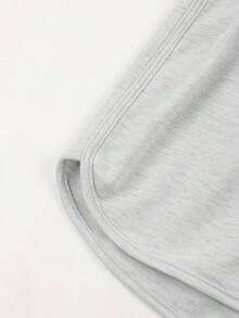 Pantalones cortos casuales y sueltos con cordón y bolsillos para mujer - Gris Claro - Ver 5