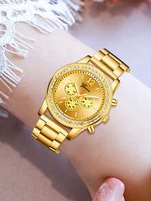 1Pc Women's Quartz Watch Fashionable, Elegant And Gorgeous Rhinestone Minimalist Digital Scale Retro Dial Used For Daily Wear Decoration Or Holiday Gifts For Mothers And Friends - Multicolor - View 5