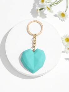 1件时尚欧美精致情人节心形钥匙扣吊坠配饰，适合女士车钥匙、包包、装饰和节日礼物 - 彩色 - 查看 6