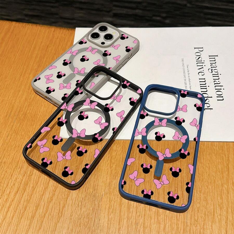 Disney Patterned Phone Case. Mickey Mouse, Stitch, Donald Duck, Minnie Mouse, Goofy, Pluto, And Daisy Duck Pattern. Magnetic Phone Case.  Compatible With IPhone 17, 16, 15, 14, 13, 12 Pro Models And Galaxy, Offering Shockproof Protection. A Special Gift For Family, Friends, Birthdays, Holidays, And Special Occasions. A Stylish And Fun Accessory To Brighten Up Your Device With What And What Flair. - màu đen - Xem 1