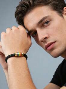 Men String Bracelets - Leather Bracelet - View 3