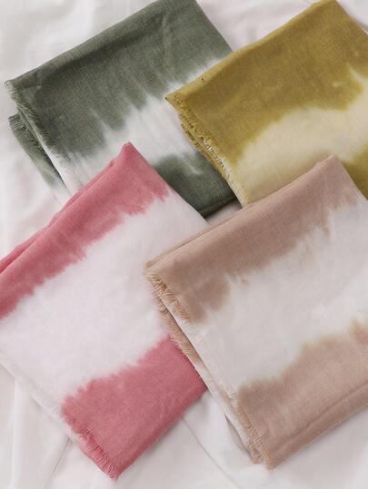 Soft Striped Modest Casual Plant-Dyed Tie Dye Striped Soft Breathable Headscarf, Spring/Summer