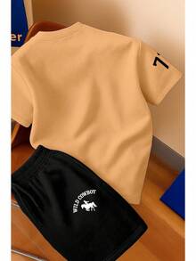 Men's T-Shirt And Shorts Set - New Summer Collection - Modern - Premium Cotton - 米色 - 查看 2