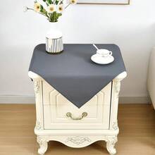 Mantel de mesa cuadrado pequeño de 24x24 pulgadas, lavable de poliéster, mantel de mesa lateral sólido gris de alta resistencia, cubierta de mesa auxiliar para comedor, hogar y fiestas - Gris, 24 pulgadas x 24 pulgadas, cuadrado - Ver 1