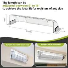 Magnetic Air And Hear Deflectors 9"-15.5" Adjustable Vent Deflector For Sidewall Ceiling Registers And Floor Vents 2 Pack - 2 Pack(more Transparent) - View 2