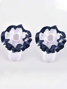 2 pares de calcetines de princesa con doble capa de encaje para niños - Multicolor - Ver 2