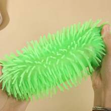 1pc Fluorescent Long Plush Silicone Cap, TPR Glow-In-The-Dark Spiked Head Cover, Bar Atmosphere Gag Stress Relief Toy Hat - Multicolor - View 5